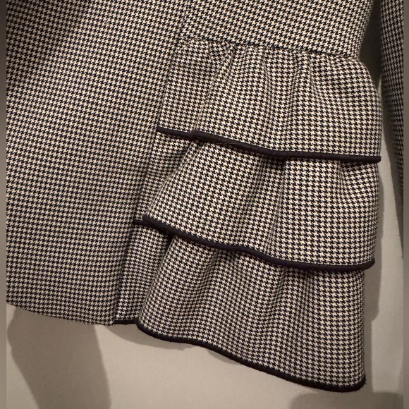 Vintage Tristan Houndstooth Fitted Ruffle Blazer - Picture 6 of 6